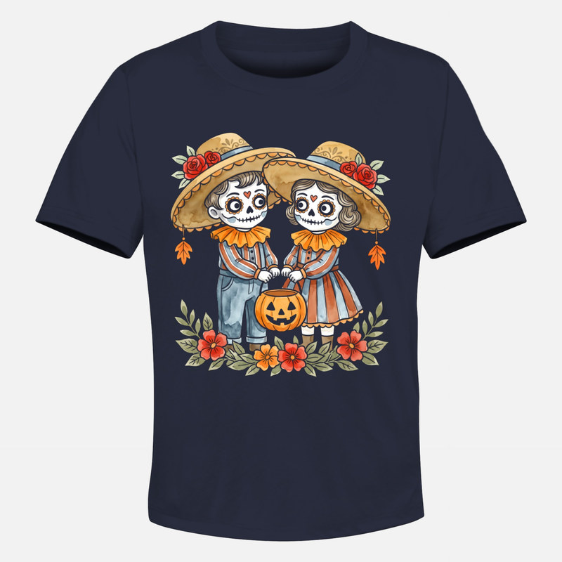 Magliette: Bambini Catrina con zucca di Halloween