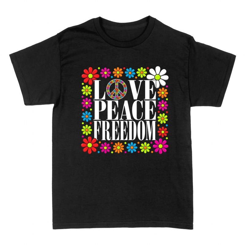 Magliette: Pace amore e libert&agrave; hippie