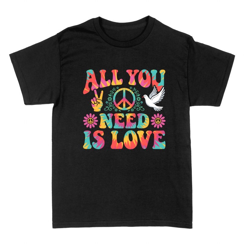 Magliette: Pace e amore stile hippie tie-dye