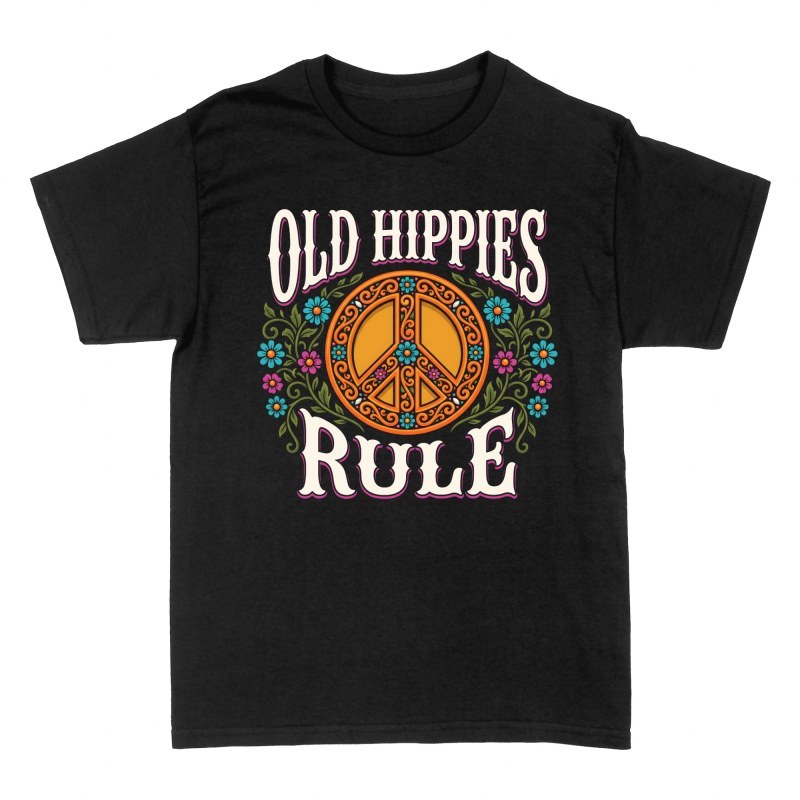 Magliette: Simbolo pace floreale vecchi hippie