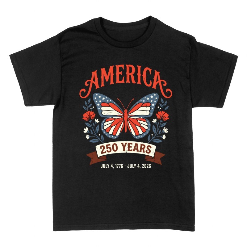 Magliette: Farfalla patriottica 250 anni America