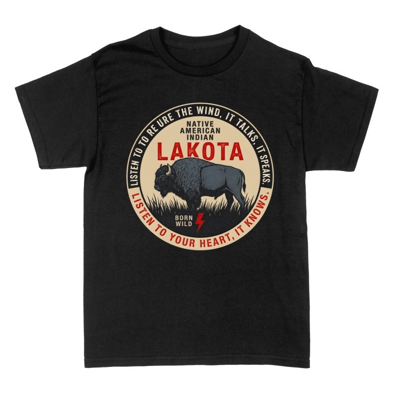 Magliette: Bisonte nativo americano Lakota salvaggio