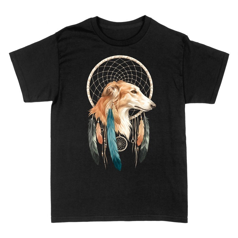 Magliette: Cane borzoi con acchiappasogni