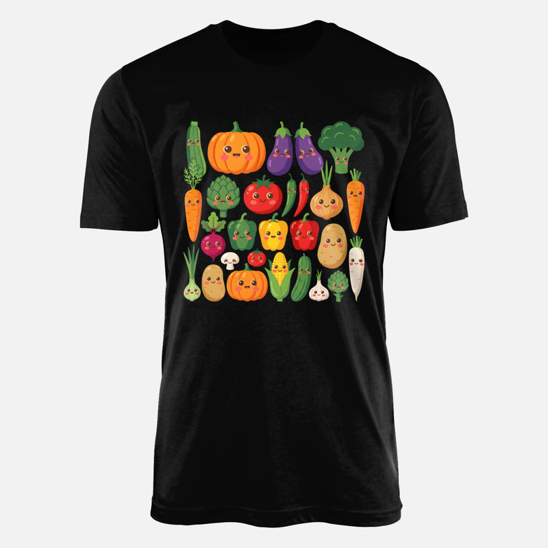 Magliette: Verdure kawaii sorridenti