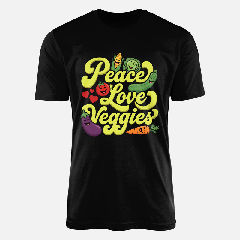 Magliette: Pace amore e verdure sorridenti