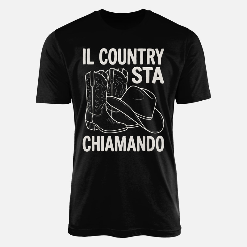 Magliette: Il country sta chiamando con stivali e cappello