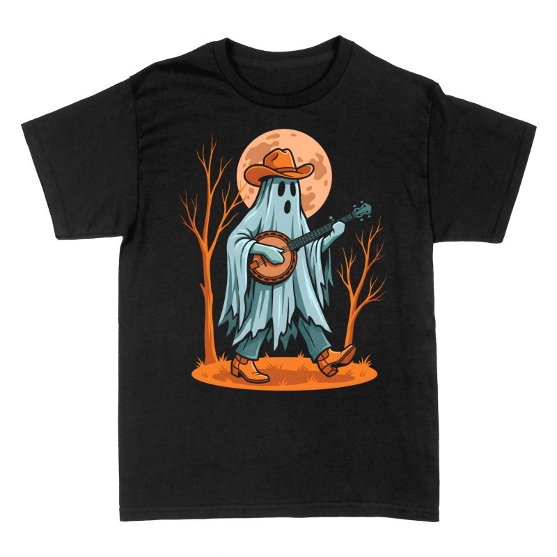 Magliette: Fantasma cowboy con banjo
