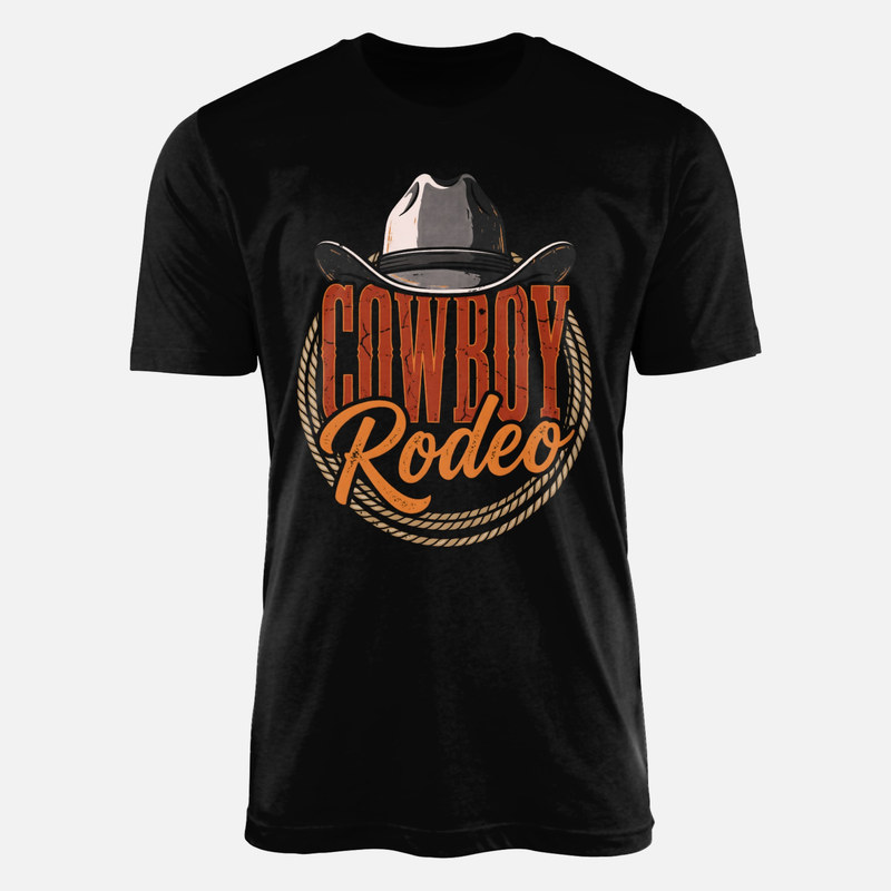 Magliette: Cappello da cowboy e lazo rodeo