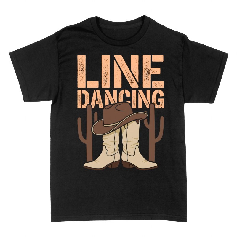 Magliette: Line dancing con stivali e cappello da cowboy