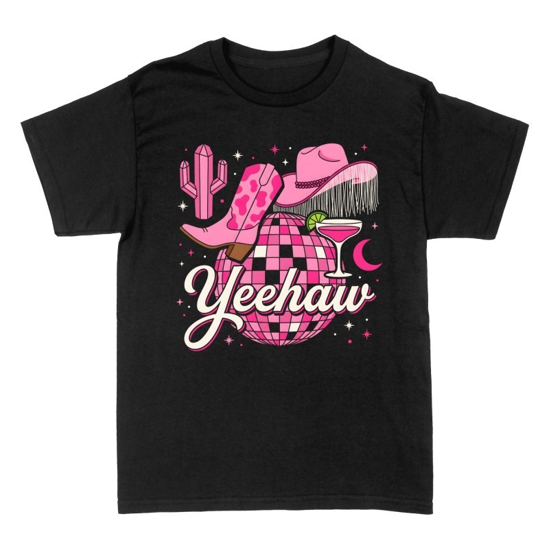 Magliette: Disco cowgirl yeehaw rosa