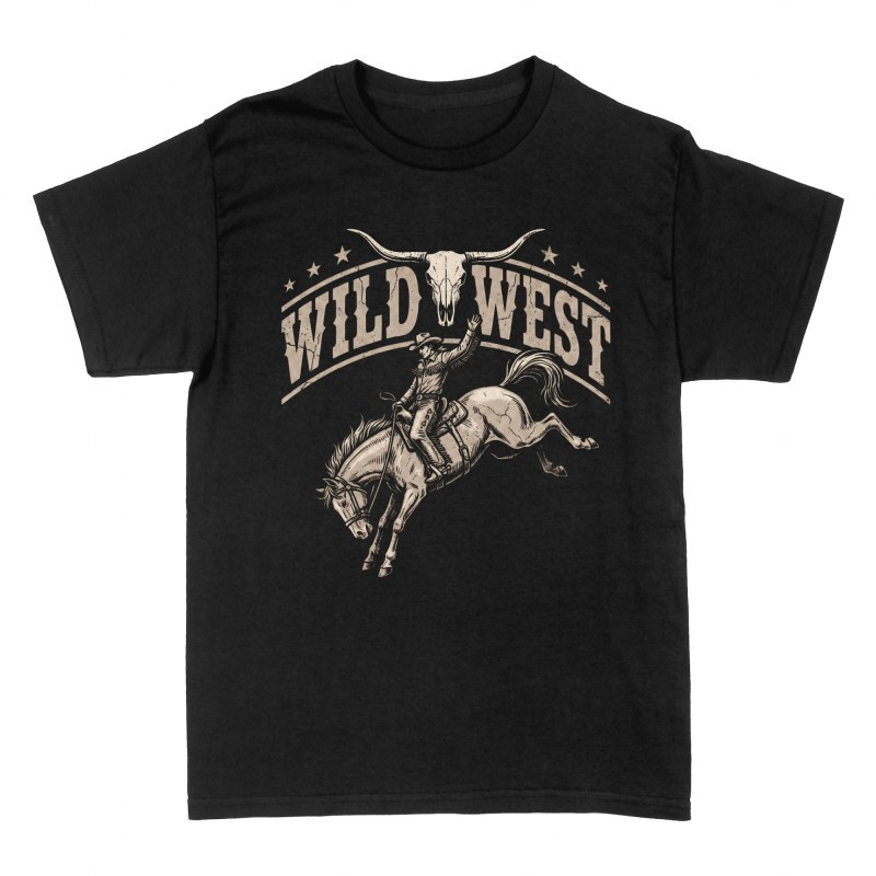 Magliette: Cowboy rodeo Wild West con teschio