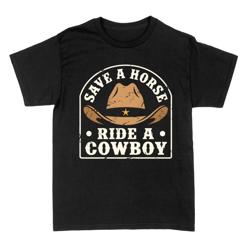 Magliette: Cappello da cowboy save a horse vintage