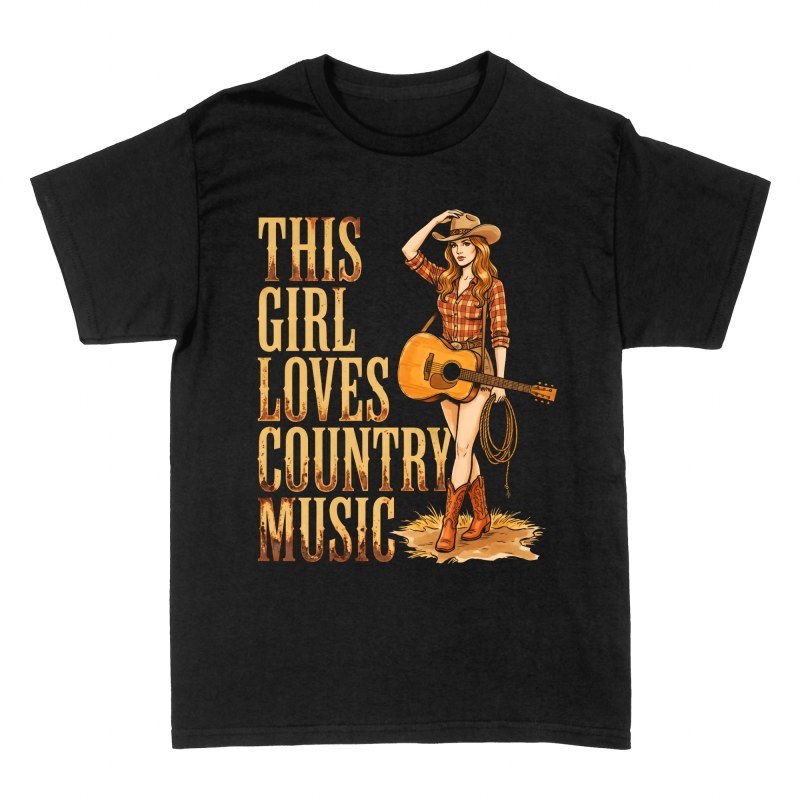 Magliette: Ragazza cowgirl ama la musica country