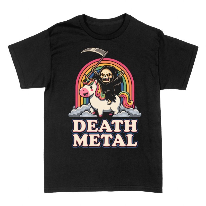Magliette: Morte su unicorno death metal arcobaleno