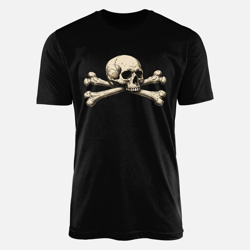 Magliette: Teschio pirata incisione vintage