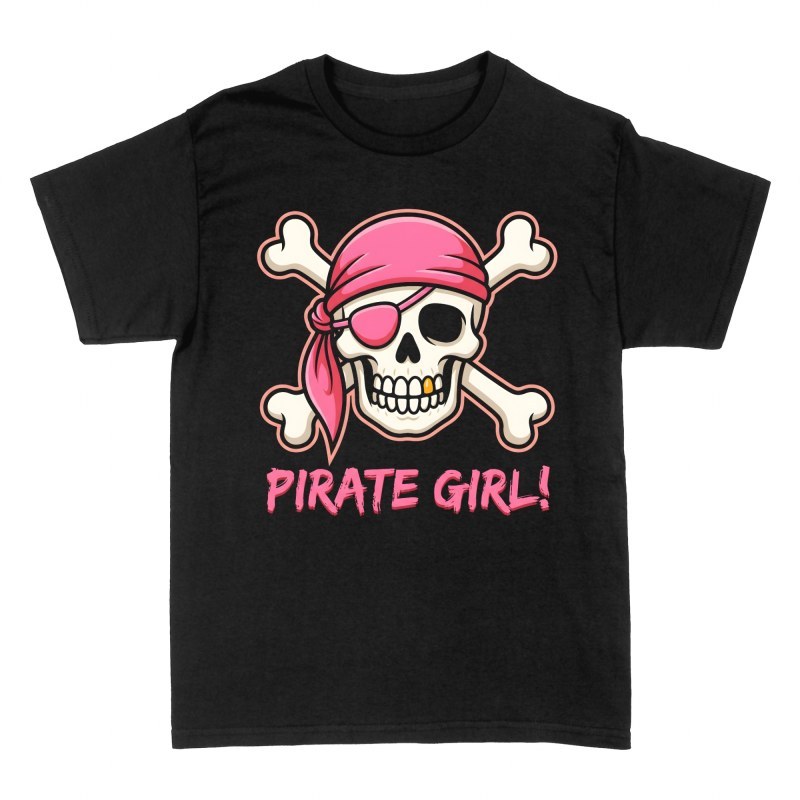 Magliette: Teschio pirata ragazza con bandana rosa