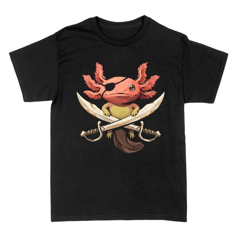 Magliette: Axolotl pirata con spade incrociate