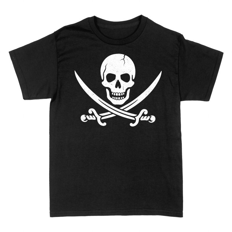 Magliette: Teschio pirata con spade incrociate