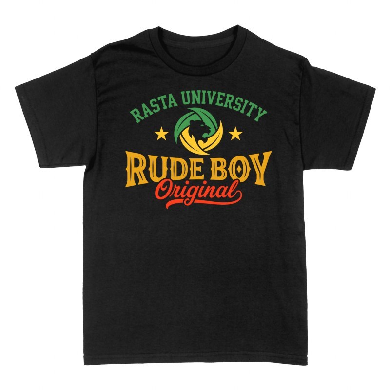 Magliette: Rasta university rude boy con leone