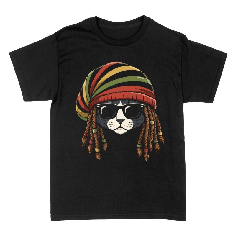 Magliette: Gatto rastafari con occhiali da sole
