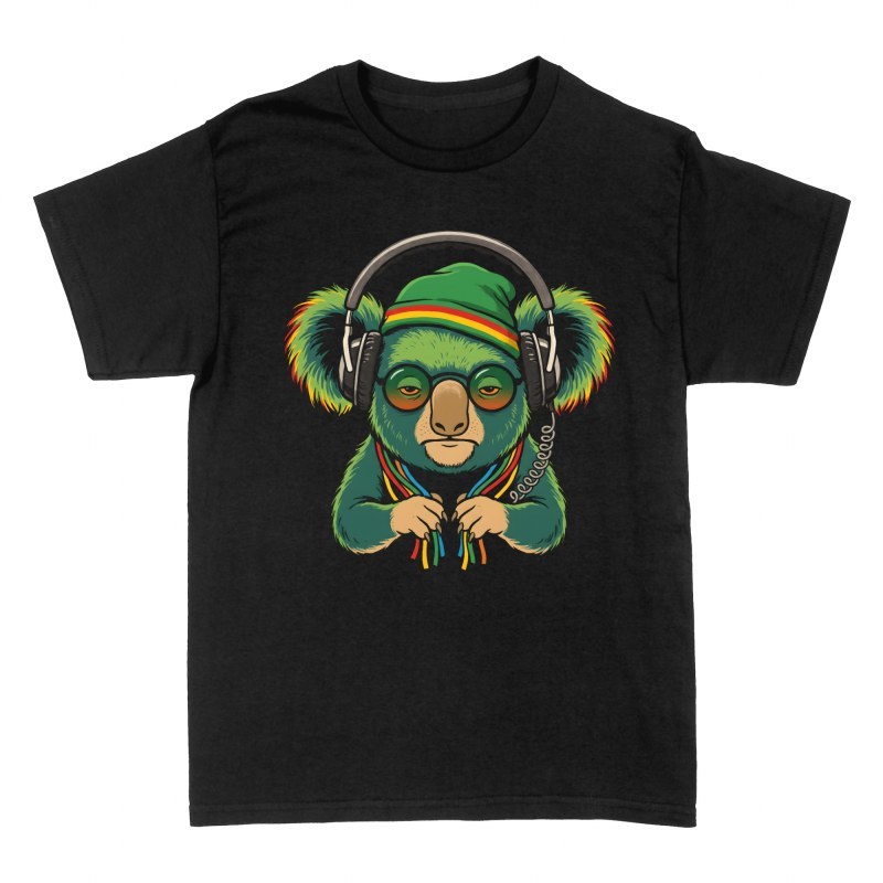 Magliette: Koala rasta con cuffie e occhiali