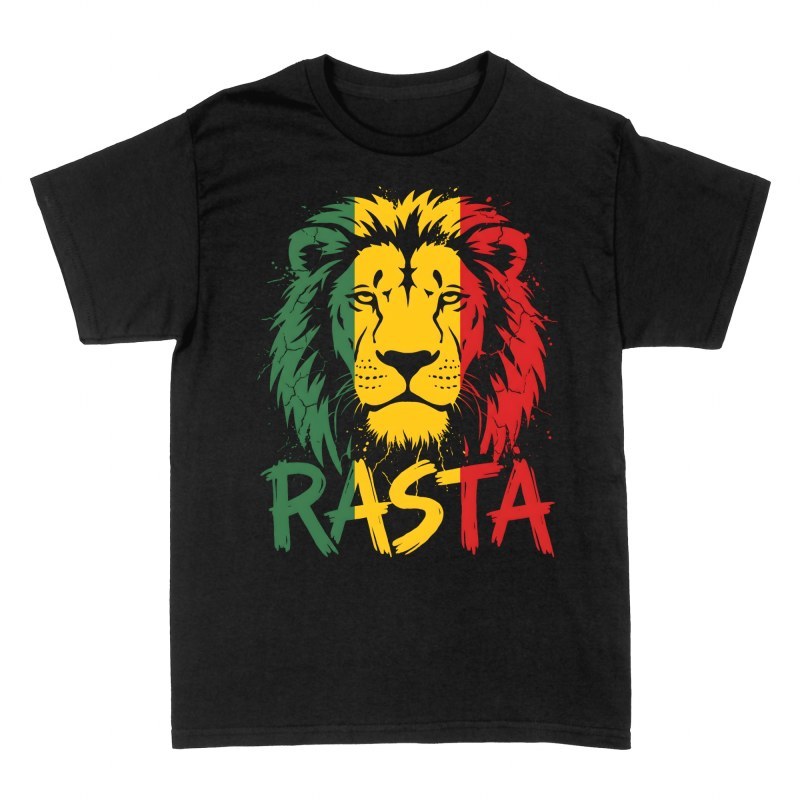 Magliette: Leone rasta effetto grunge