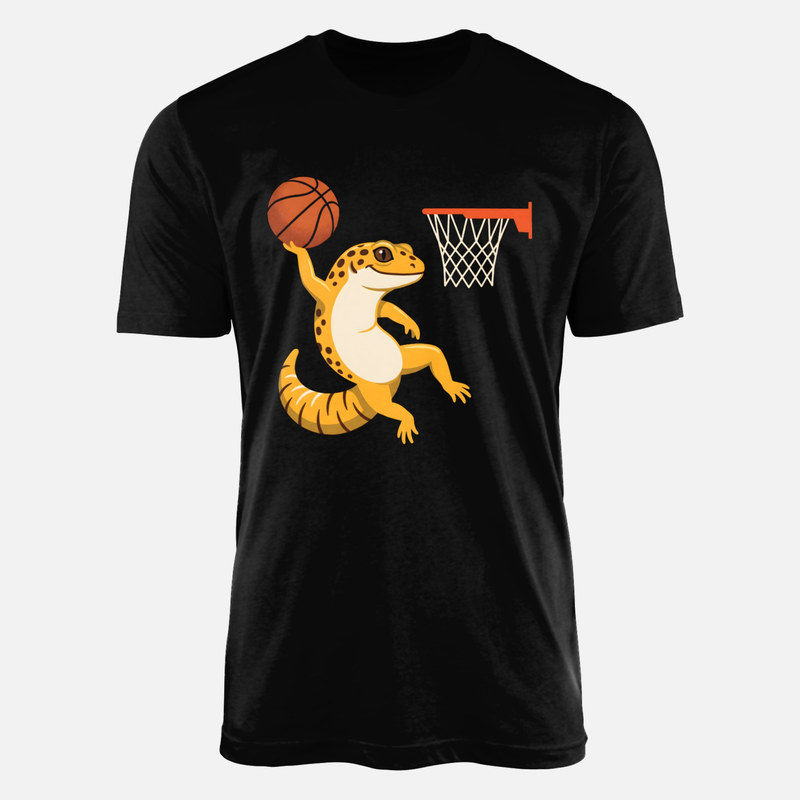 Magliette: Geco leopardo schiacciata basket