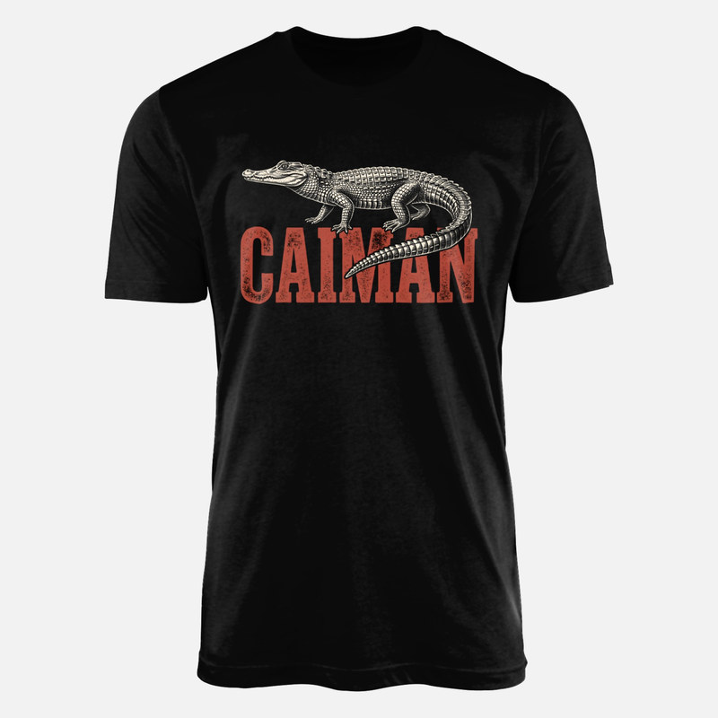 Magliette: Caimano in incisione vintage