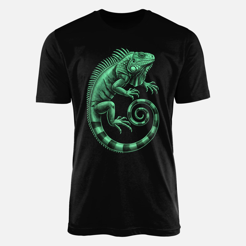 Magliette: Iguana stile incisione vintage