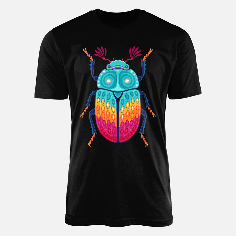 Magliette: Scarabeo psichedelico multicolore