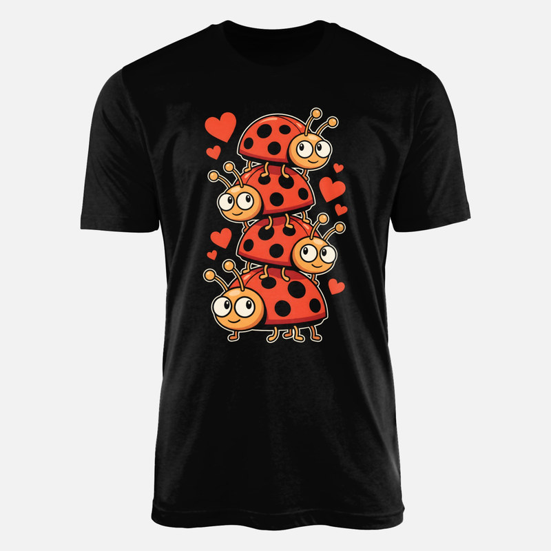 Magliette: Torre di coccinelle kawaii con cuori