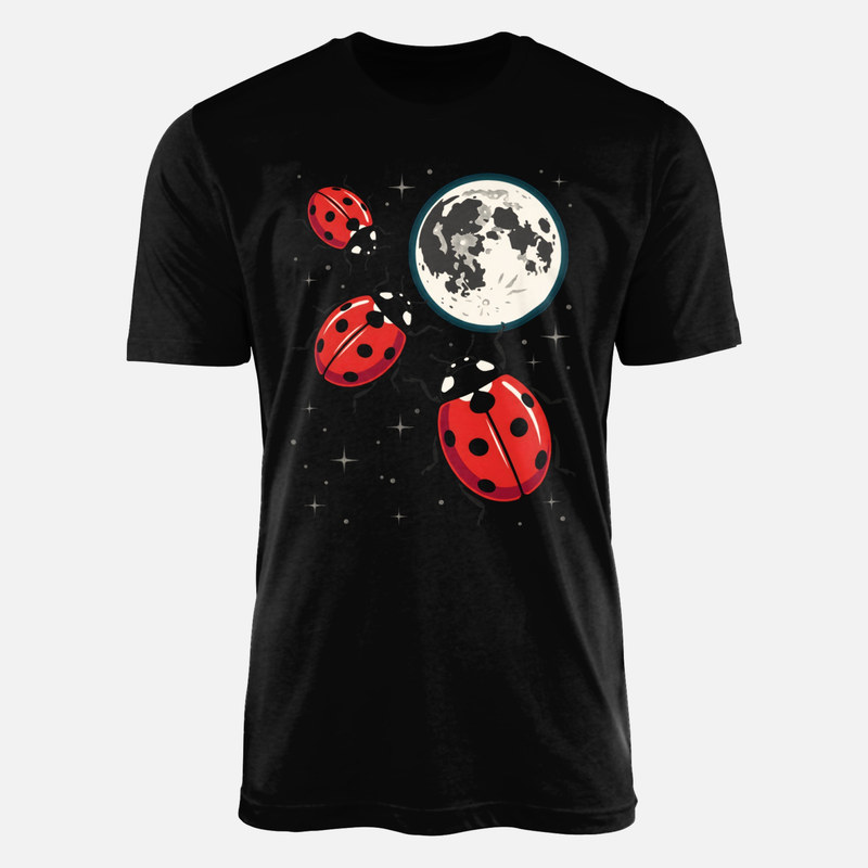 Magliette: Coccinelle nello spazio con luna