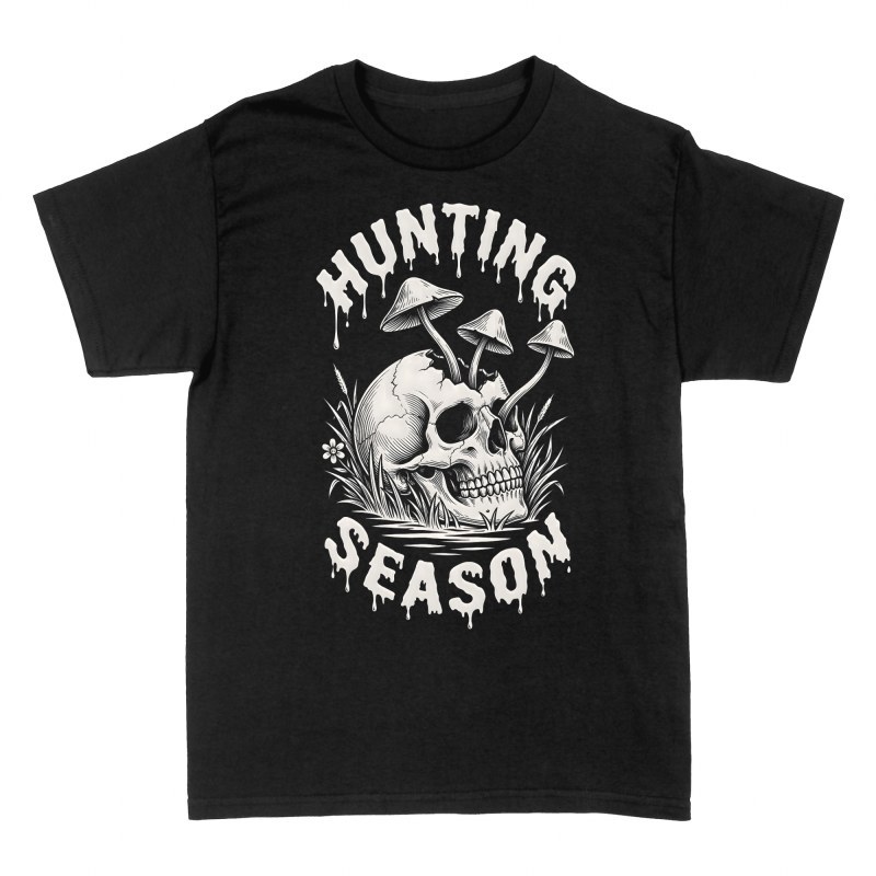Magliette: Teschio e funghi hunting season