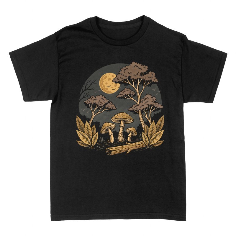 Magliette: Guida ai funghi di bosco vintage