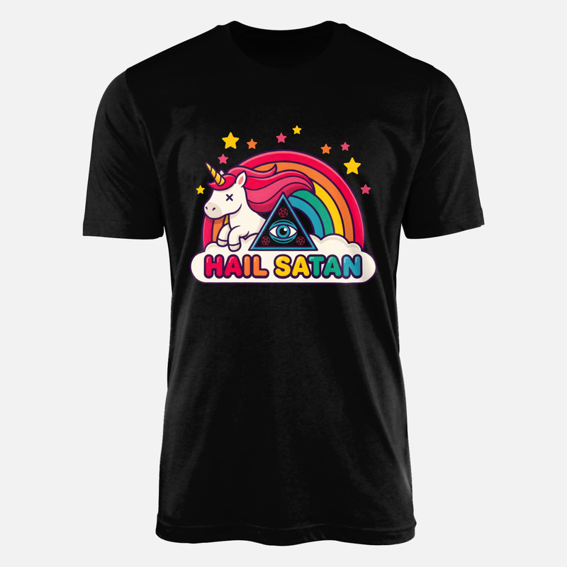 Magliette: Unicorno pastel goth Hail Satan