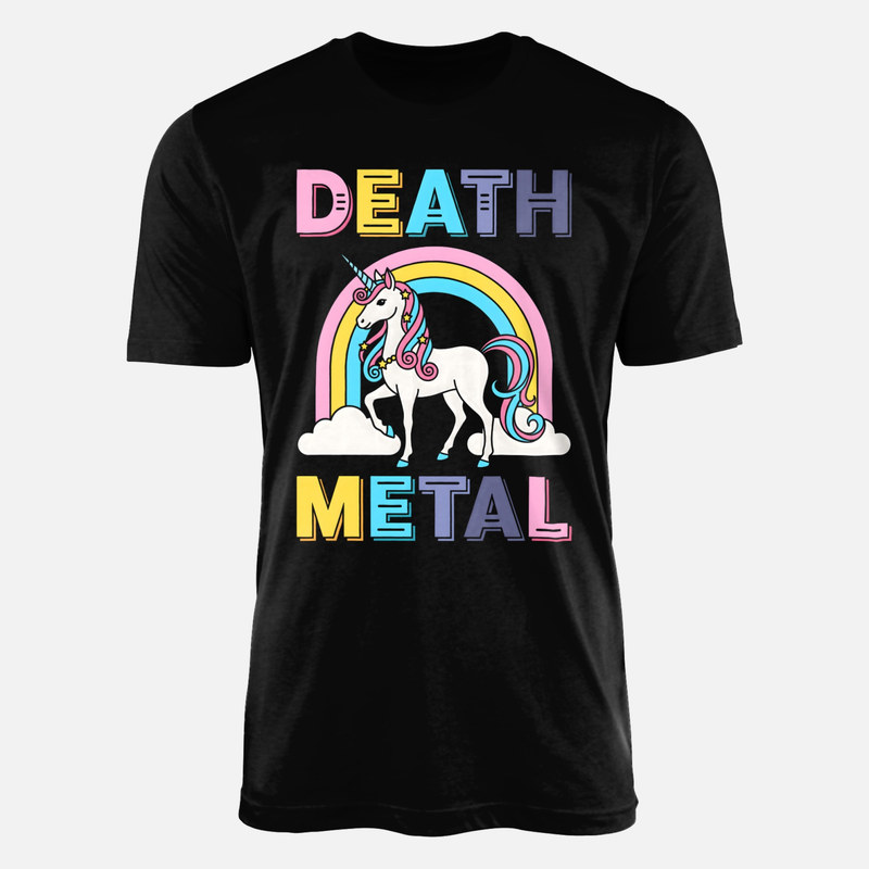 Magliette: Unicorno e arcobaleno death metal