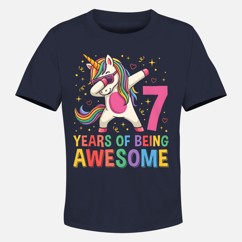Magliette: Unicorno dabbing 7 anni