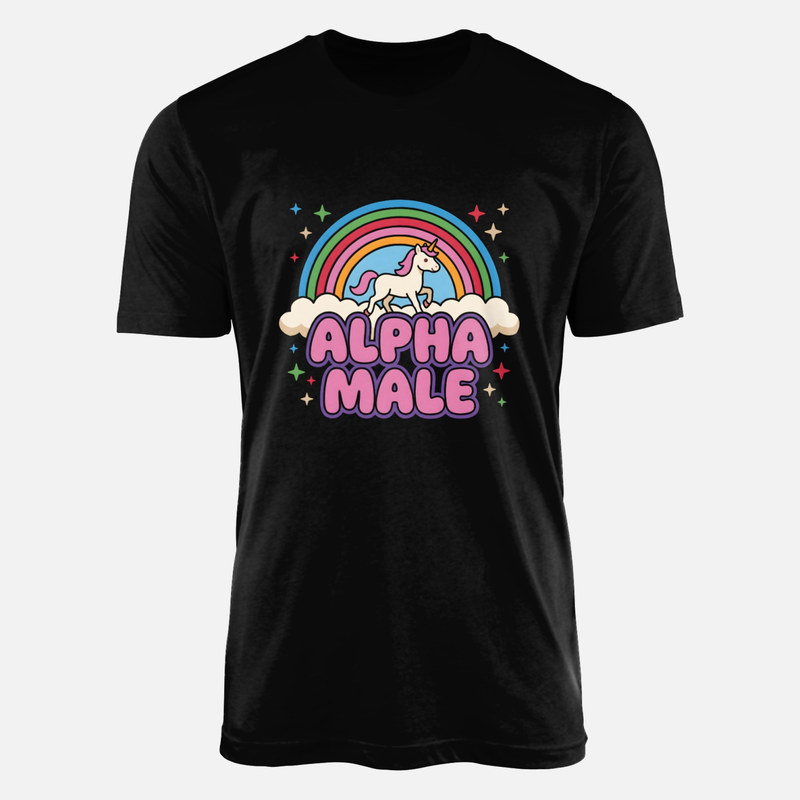 Magliette: Unicorno arcobaleno maschio alfa ironico