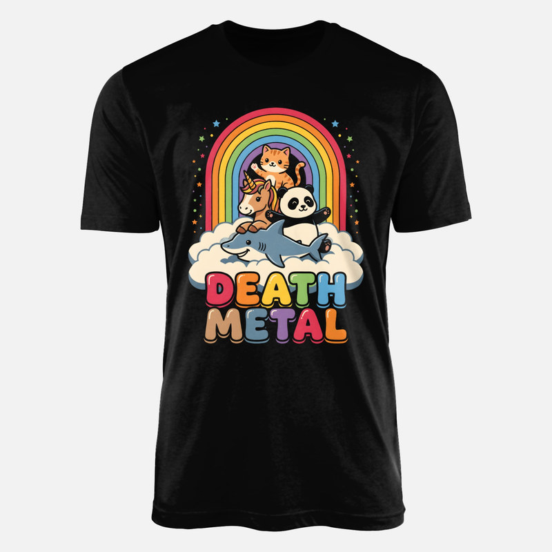 Magliette: Death Metal kawaii con animali e arcobaleno