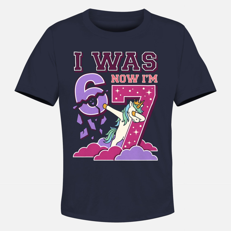 Magliette: Unicorno dabbing compleanno 7 anni
