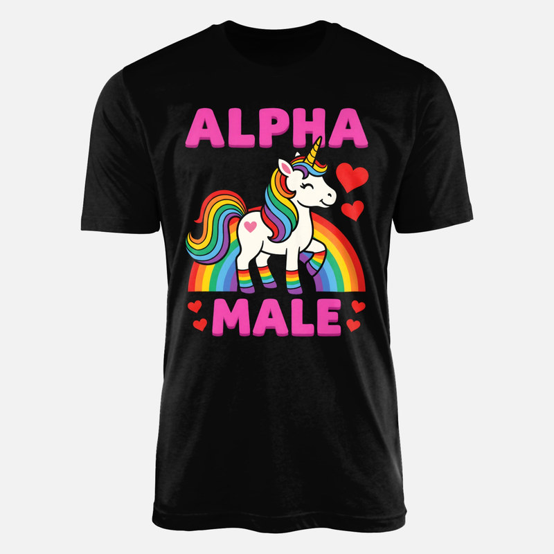 Magliette: Unicorno arcobaleno maschio alfa ironico