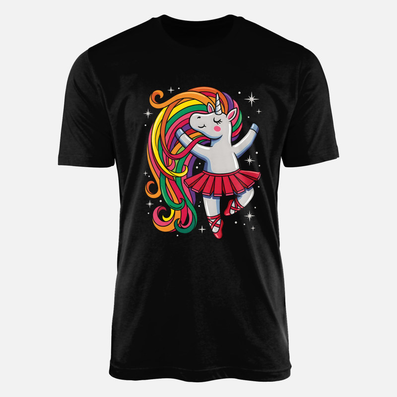 Magliette: Unicorno ballerina con criniera arcobaleno