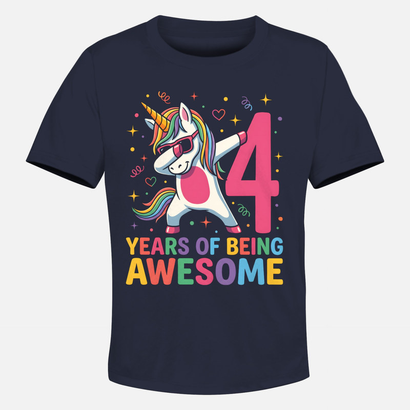 Magliette: Unicorno dabbing 4 anni fantastici