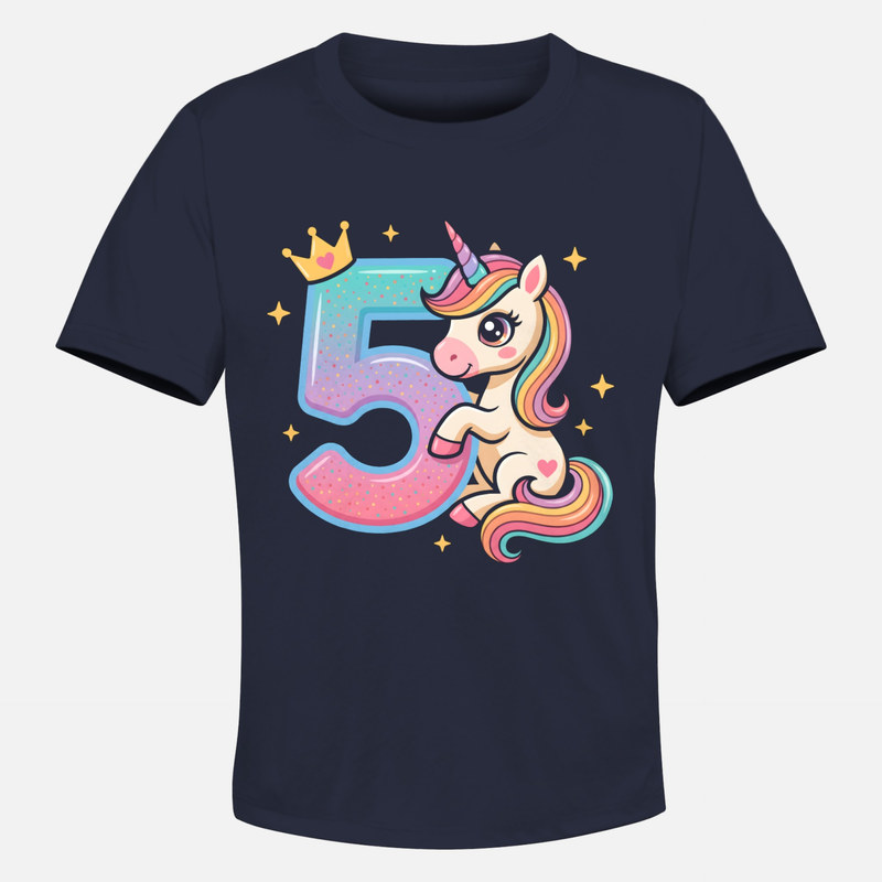 Magliette: Unicorno kawaii con numero 5