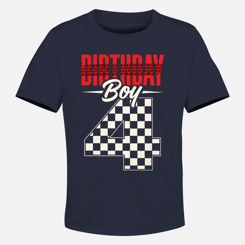 Magliette: Compleanno 4 anni corse auto