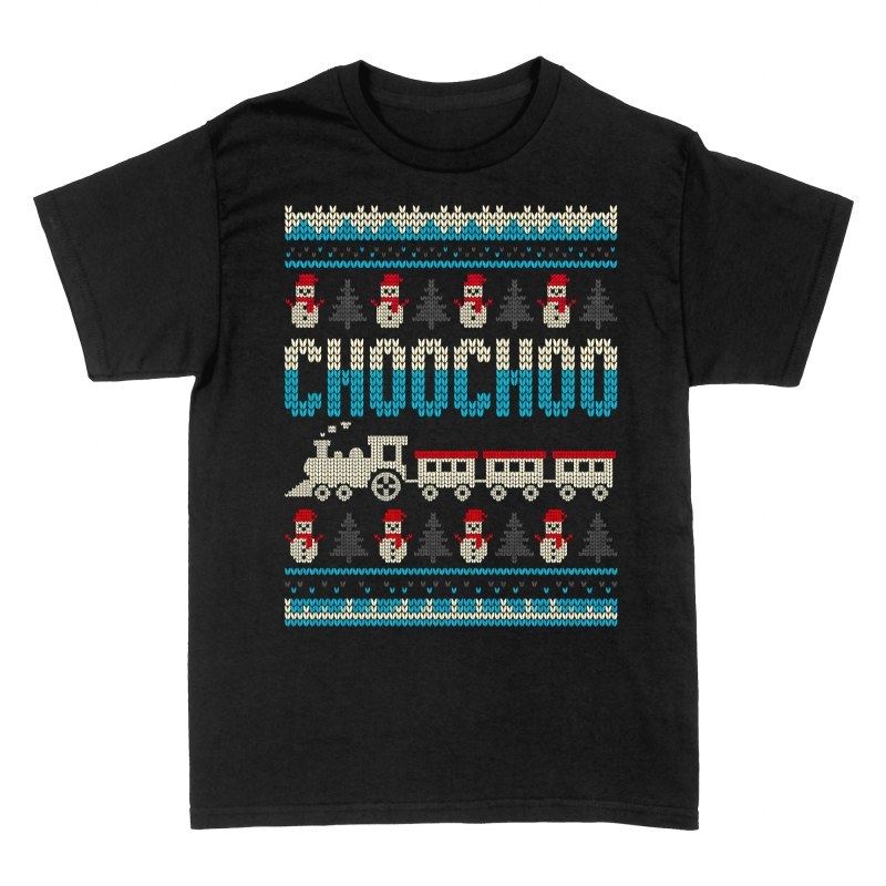 Magliette: Treno natalizio stile maglione pixel