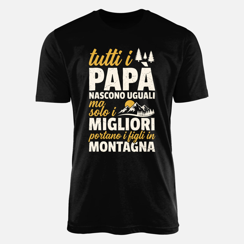 Magliette: Migliori pap&agrave; portano i figli in montagna