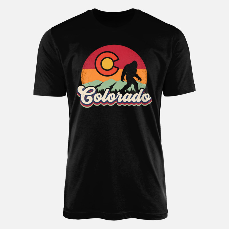 Magliette: Bigfoot Colorado vintage con tramonto