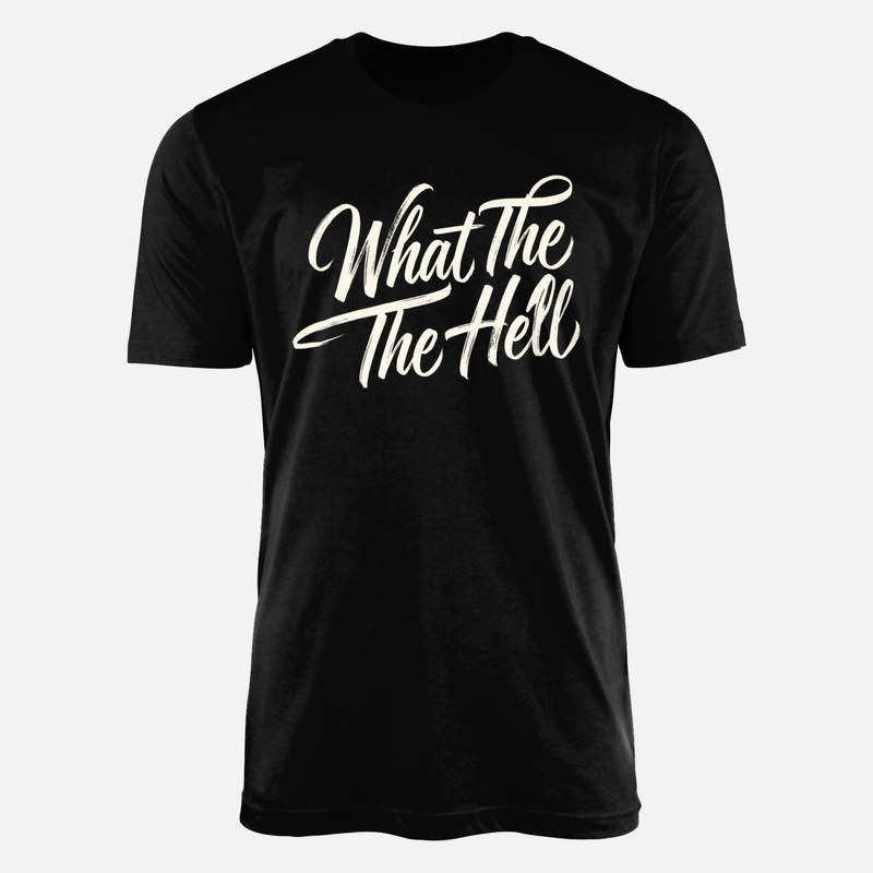 Magliette: Frase What The Hell Calligrafica