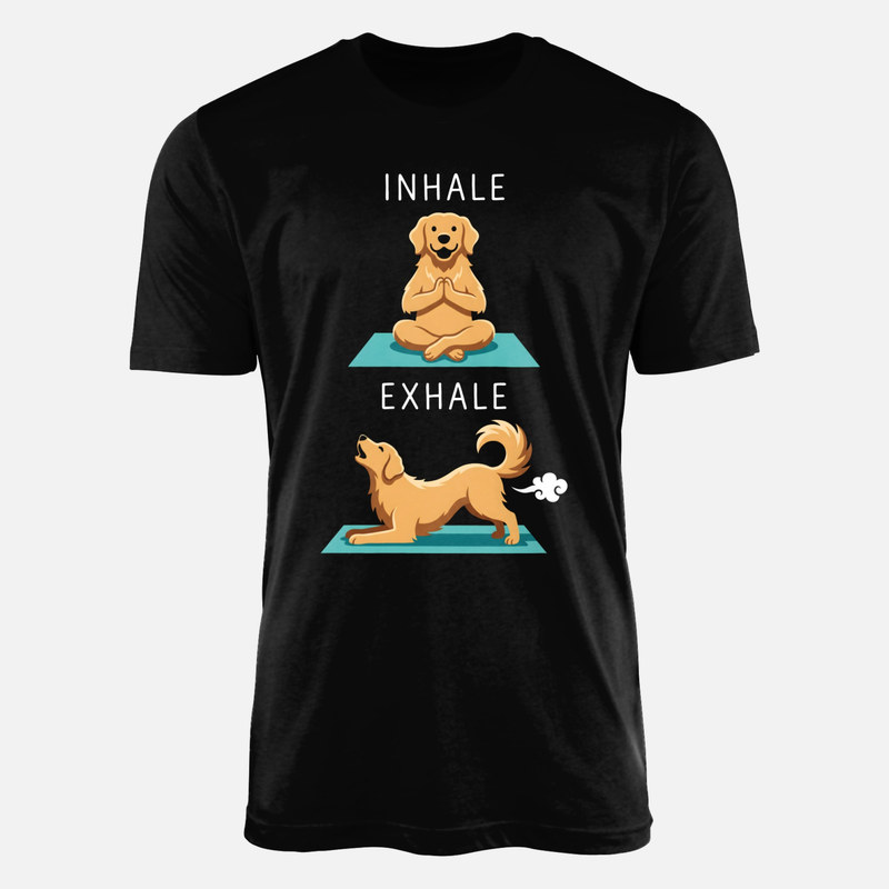 Magliette: Cane golden retriever fa yoga e scorreggia